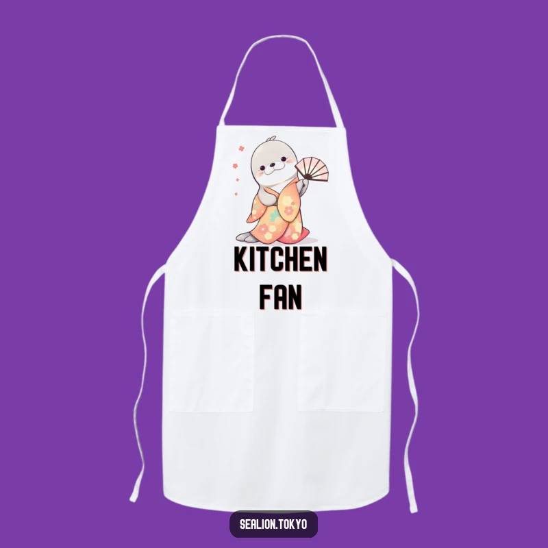 Funny Sea Lion Kimono Apron: Cook with Grace and Playful Flair