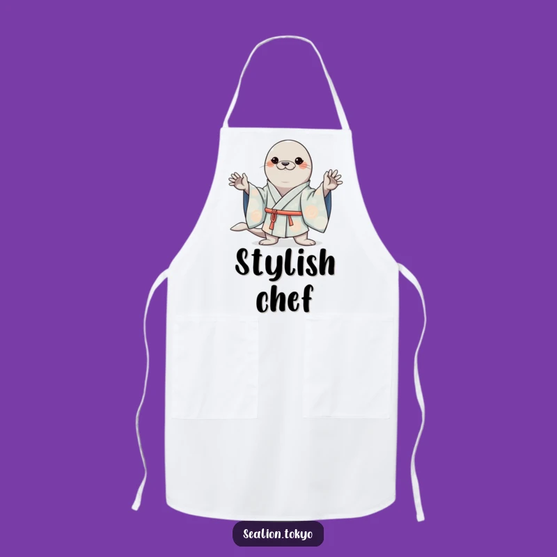 Funny Kawaii Sea Lion Kimono Apron: Cook with Cute Confidence