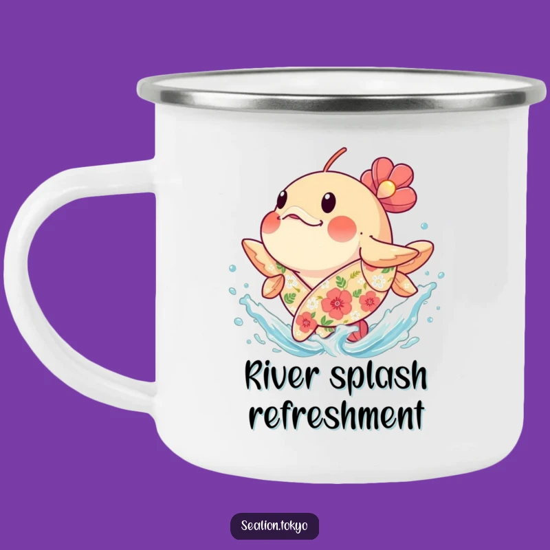 Funny Splashing Fish Camping Mug - Joyful & Hilarious Outdoor Companion