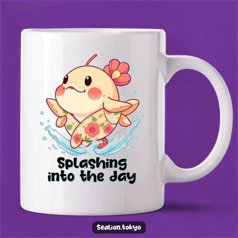 Funny Splashing Fish Robe Mug - Hilarious & Joyful Water Fun Gift