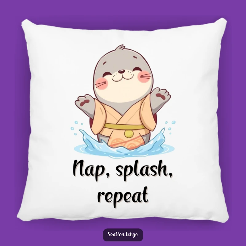 Funny Sealion Kimono Pillow: Cute Splashy Animal, Cheerful Gift!
