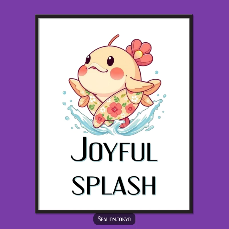 Funny Splashing Fish Digital Art - Joyful & Hilarious Water Print