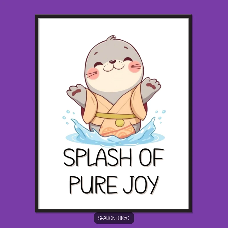 Funny Sealion Kimono Digital Art: Playful Splashy Animal!