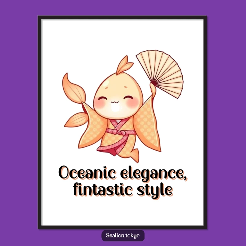Funny Free Printable Wall Art: Seafish Kimono Dancer Downloadable Decor