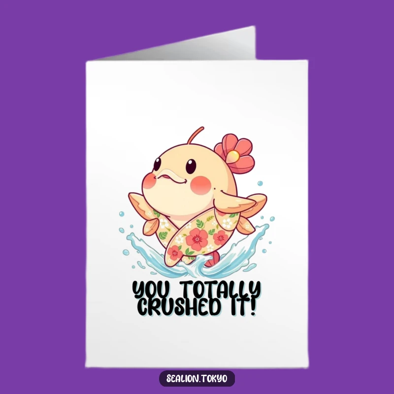 Free Printable Congrats Card: Fun Splashing Fish, Downloadable & Joyful DIY Gift