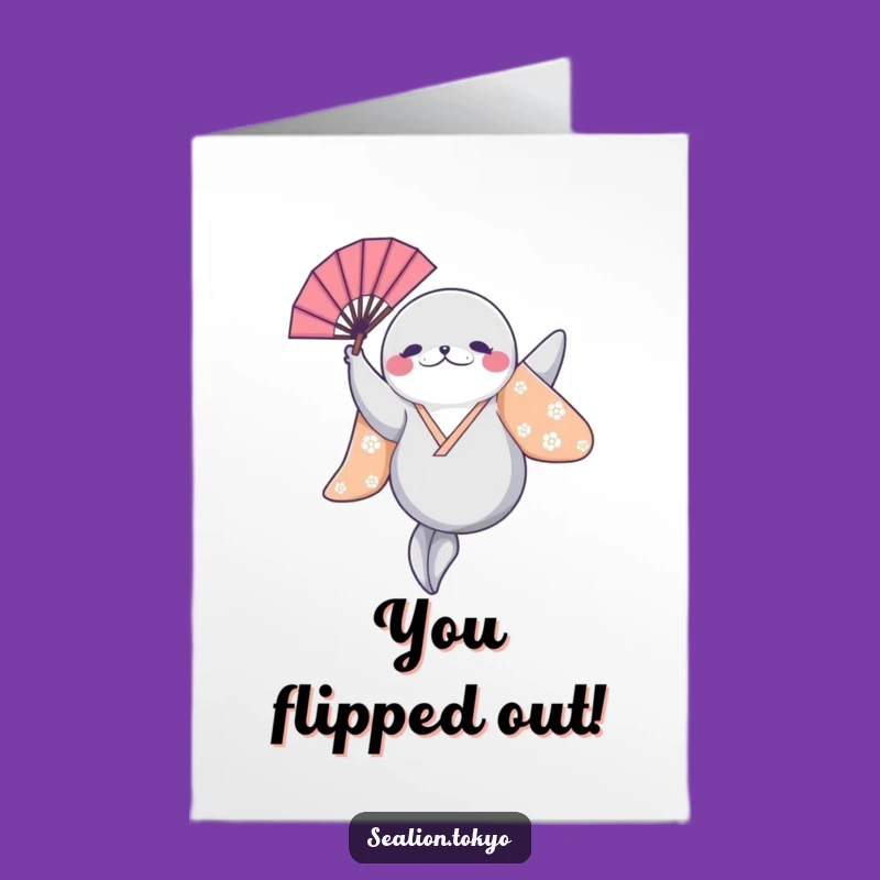 Free Printable Sealion Leaping Congrats Card: Energetic Celebration Gift