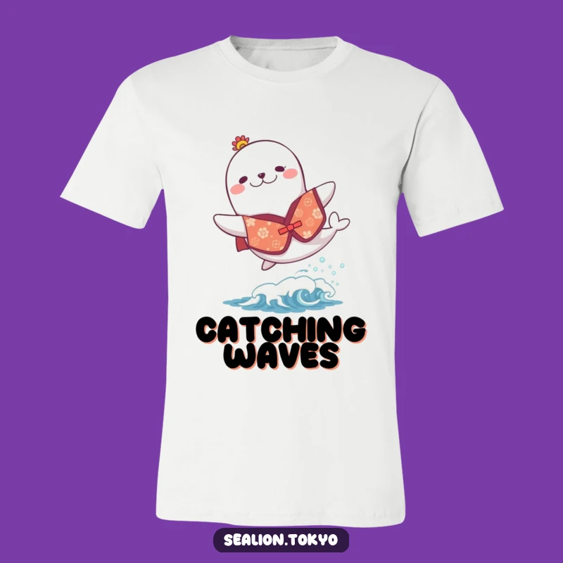 Funny Sea Lion Festive Kimono Tee: Wear Joyful Leaps and Fun