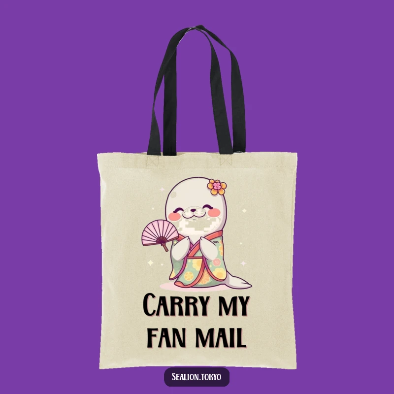 Funny Sealion Kimono Tote Bag: Stylish Bowing Animal Accessory, Practical Humorous Gift!