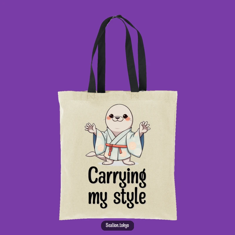 Funny Kawaii Sea Lion Kimono Tote: Carry Confidence and Charm Daily